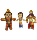 Lord Nrsimhadeva, Prahlad Maharaja and Hiranyakasipu Dolls -- Childrens Stuffed Toy