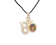 Om Sign Krishna Diamond Pendant with Black Thread