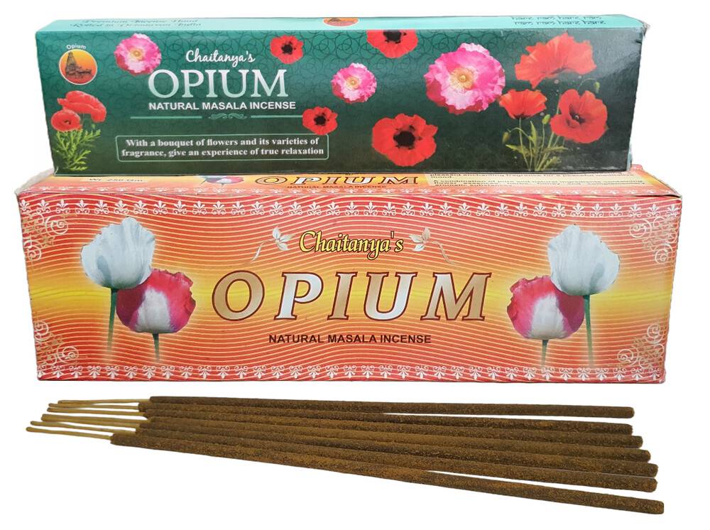 40 Sticks 5 Packs Kamini OPIUM Flower Floral Nature Black Incense Insence Bulk 