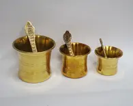 Achaman Cup / Panchpatra & Spoon -- Brass