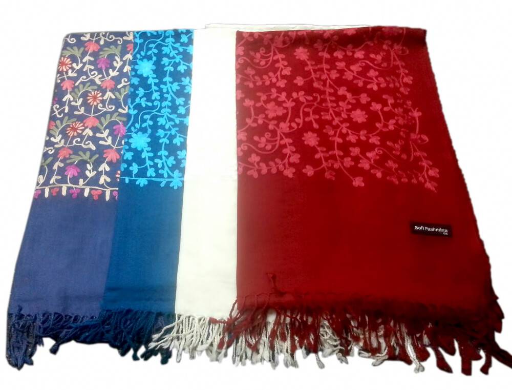 Pashmina Wool Shawl With Embroidery