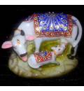 Cow with Calf decorated with Imitation Diamonds 5\" (Polyresin)
