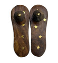 Prabhupada\'s Lotus Feet Shoes -- Wood, 4.5\"