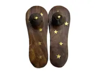 Prabhupada's Lotus Feet Shoes -- Wood, 4.5"