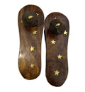 Prabhupada\'s Lotus Feet Shoes -- Wood, 4.5\"