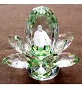 Revolving Prabhupada Sitting in Crystal Lotus (4\")