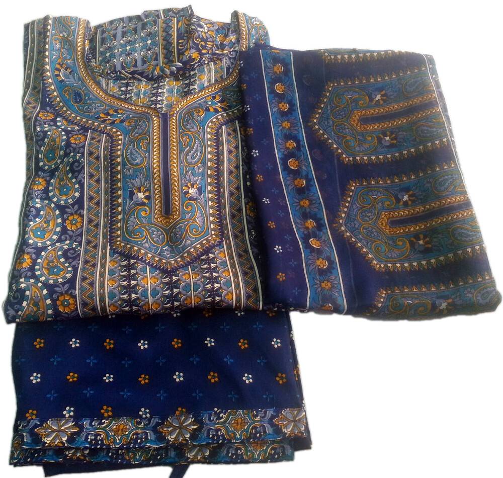 Punjabi Suit  Synthetic or Chiffon  3piece Top Pants Chadar