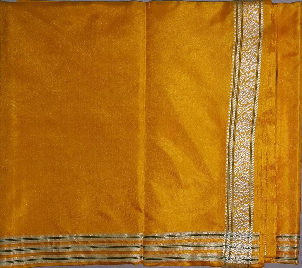 Dhoti / Chadar -- Varanasi Pure Silk Yellow