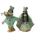 Radha Krishna Dress with Exquisite Floral and Gems Work