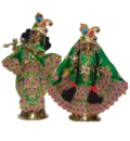 Radha Krishna Floral Dress with Gems and Thread Work (Type 3)