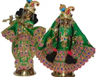 Radha Krishna Floral Dress with Gems and Thread Work (Type 3)