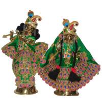 Radha Krishna Floral Dress with Gems and Thread Work (Type 3)