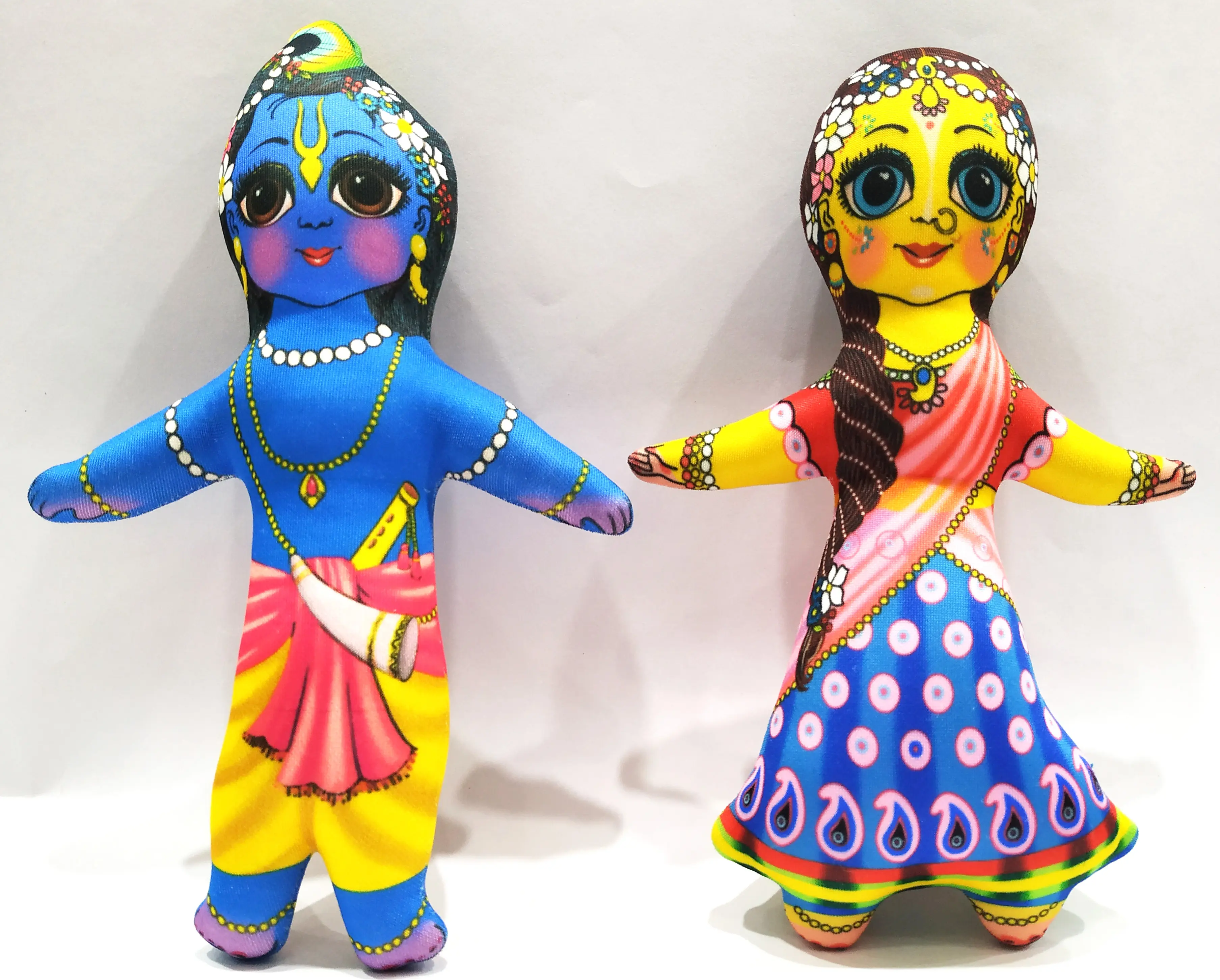 Radha-Krishna Dolls -- Small Size -- Childrens Stuffed Toy