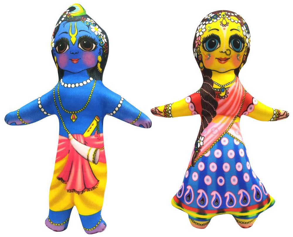 Radha-Krishna Dolls -- Small Size -- Childrens Stuffed Toy