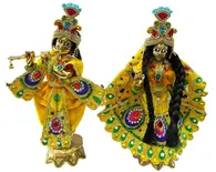 Radha Krishna Deity Dress Pearls, Sequins, Multicolor Gems Classy Threaded Work