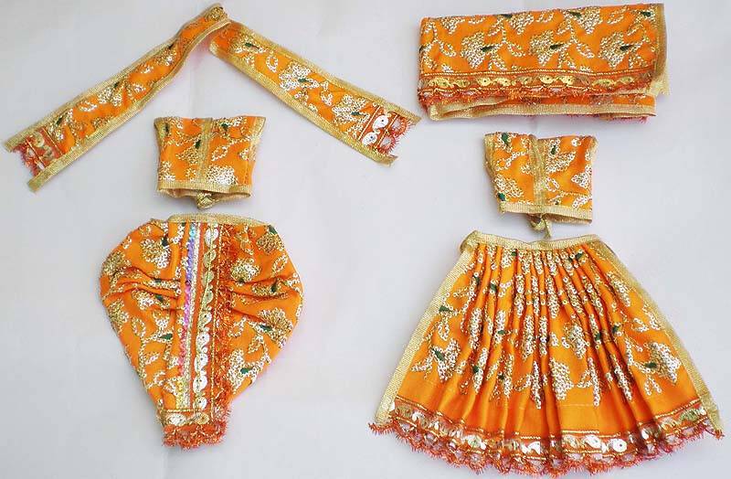 Buy Red and Yellow Velvet Dress for Radha Krishna with matching Pagh and  Jewelry | Laddu gopal dresses, Laddu gopal, Krishna