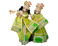 Radha Krishna Deities (Brass 9")