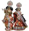 Radha Krishna Deties (Brass 18\", Round Base)