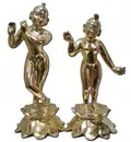 Radha Krishna Deities (Brass 16\", Lotus Base)