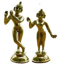 Radha Krishna Deities (Brass 7.5")