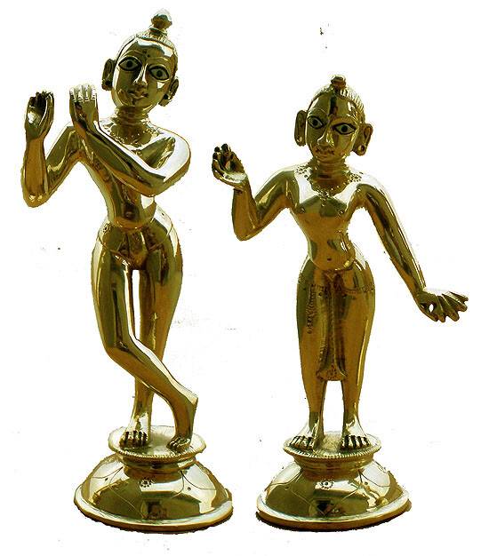 Radha Krishna Deities (Brass 7.5\")
