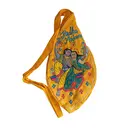 Radha Krishna On Swing Embroided Japa Bead Bag with Maha-Mantra on Back