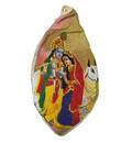 Radha Krishna With Pearls Digitally Printed Bead Bag with Embroidery