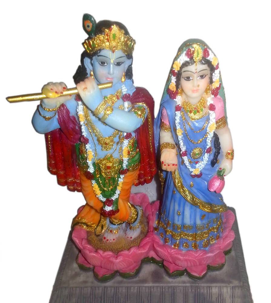 Radha Krishna Polyresin Figure (6\" high)