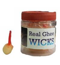 Real Ghee Wicks [Pack of 20] for Deity Worship -- Made in Vrindavan