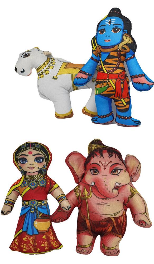 Lord Shiva\'s Family (Set of 4 Stuffed Toys)