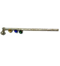 Decorative Silver Flute for Laddu Gopal Deity With Three Colorful Gems
