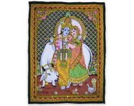 Wall Hanging -- Radha & Krishna with Cow