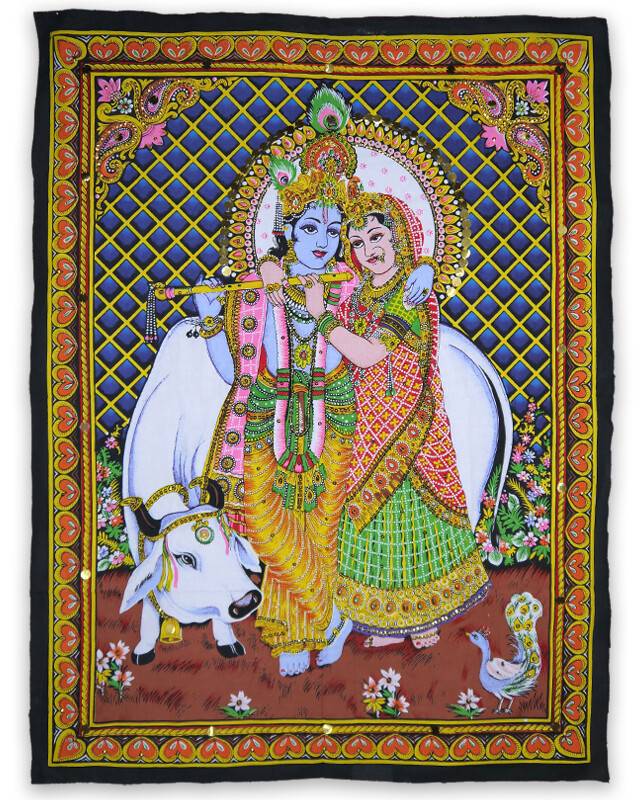 Wall Hanging -- Radha & Krishna with Cow