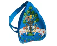 Hand Printed Vrindavan Cow Under Tree Bead Bag