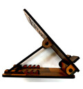 Wooden Mobile Phone Stand With Radhe Radhe Carving