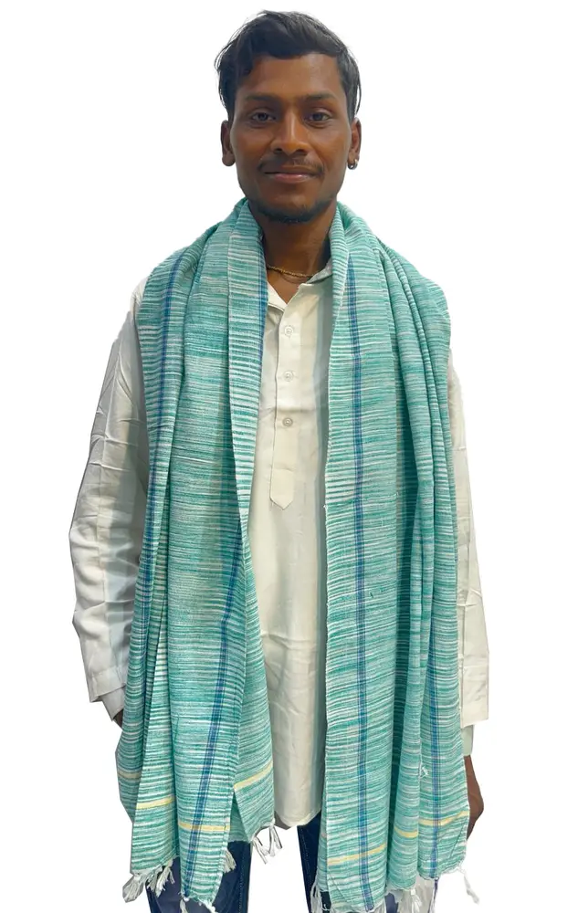 Gamcha, Khadi, medium size (160x75 cm) -- Traditional Indian Bathing Towel