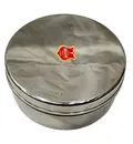 Prasadam Lunchbox Round Stainless Steel Medium (2\" x 4.5\")