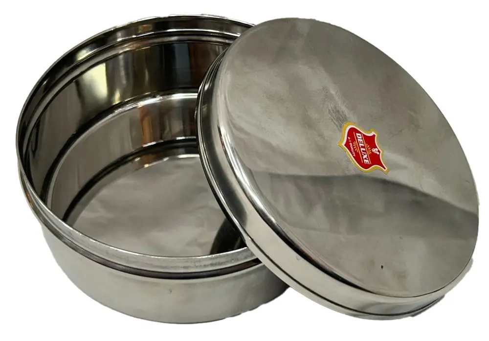 Prasadam Lunchbox Round Stainless Steel Small (1.5\" x 3.5\")