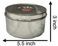 Prasadam Lunchbox Round Stainless Steel Large (3" x 5.5")