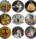 Pack of 8, Folding Altar Stands 3\" -- Krsna, Jagannatha, Prabhupada, Gaura Nitai