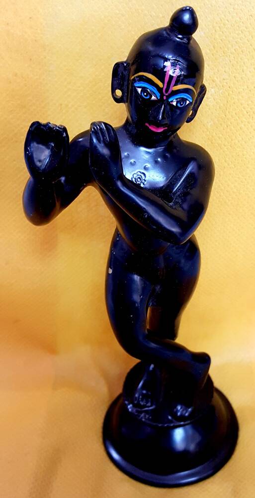 Lord Krishna Brass Statue in Black - 12 x 6.5 x 23.5 Inch, 12.7 Kg