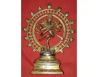 Brass Nataraja Lord Shiva Deity (8")