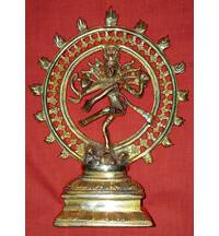 Brass Nataraja Lord Shiva Deity (8")