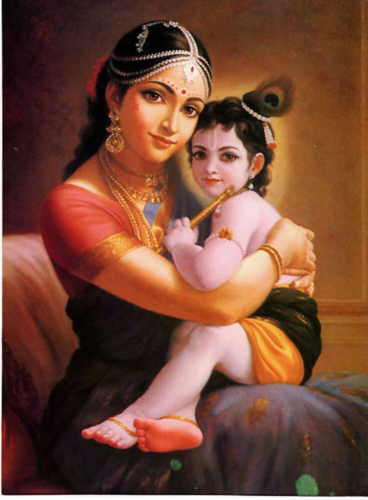 Mother Yasoda and Krishna Greeting Card Pack of 10