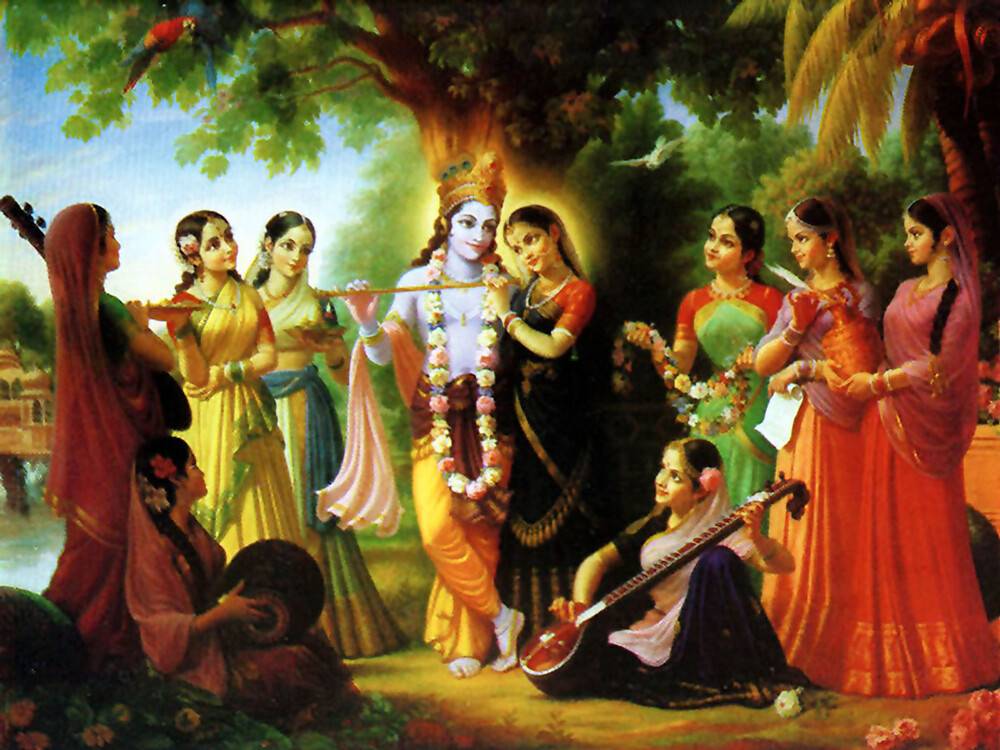 Radha and Krishna with Gopis (Pack of 10)