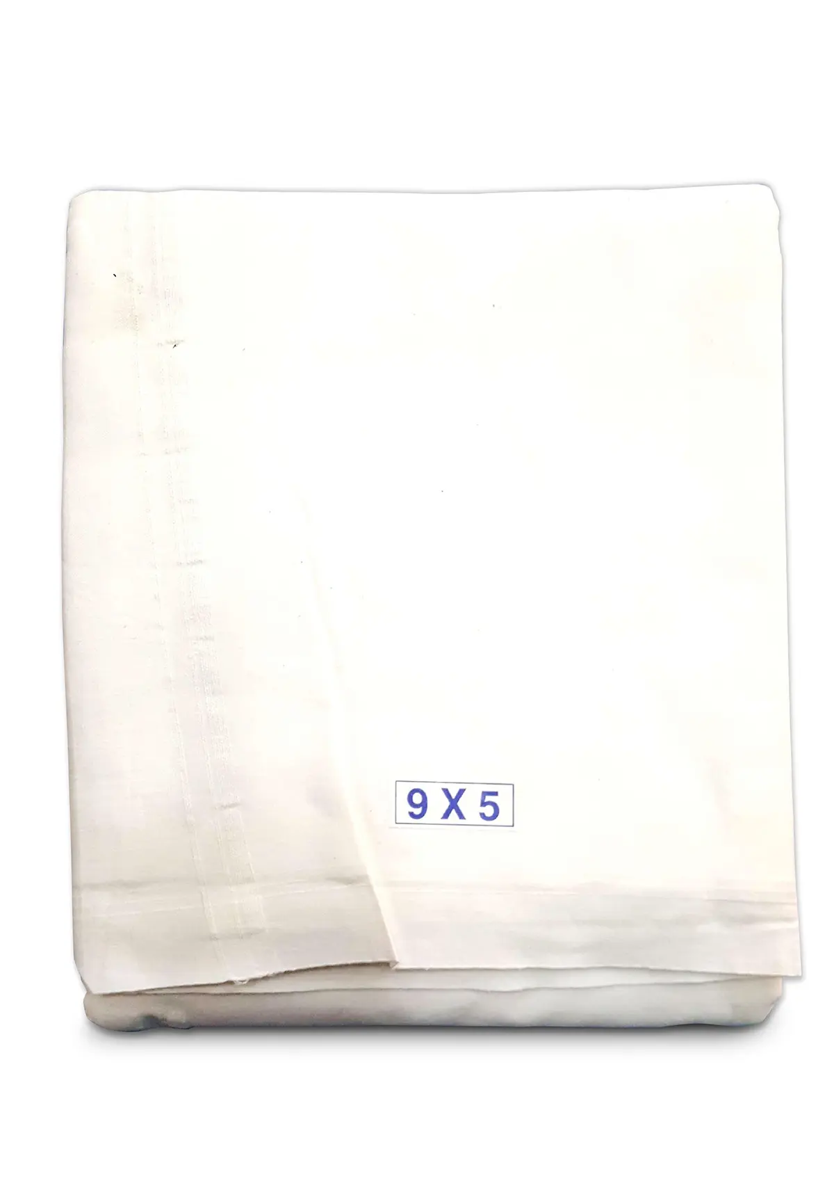 Dhoti / Chadar -- Colored Cotton, Ganga-Yamuna Embroidered Borders
