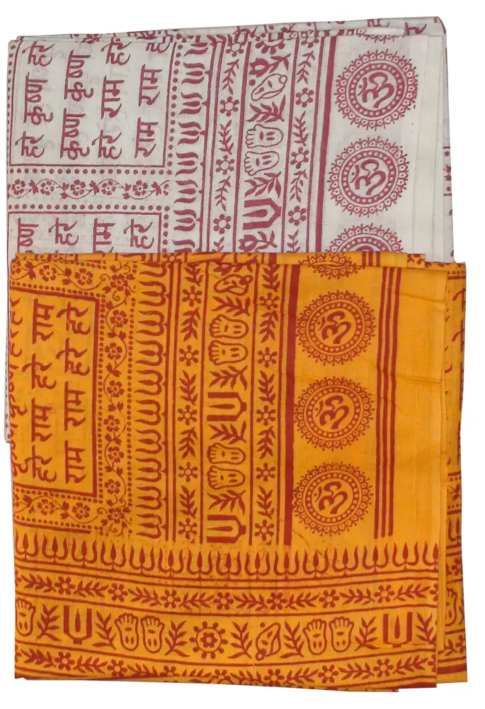 Harinam Chadar -- Khadi Cotton -- White or Cream Background