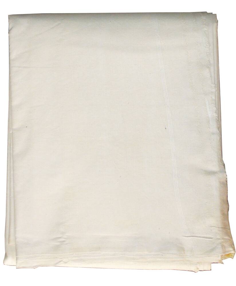 Silk / Cotton Dhoti & Chaddar Set -- No Borders -- Off White