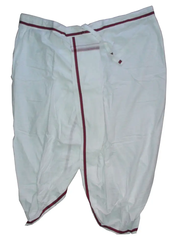 Dhoti White Ready-Made Trouser -- Fancy Borders