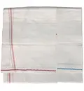 Dhoti White Cotton THICK -- Fancy Narrow Color Borders